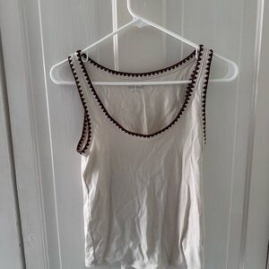 Old Navy Cream Tank Top with Brown Accents